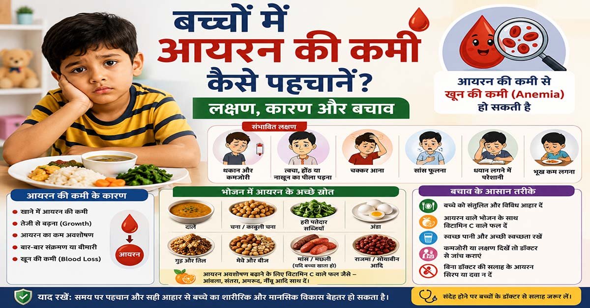 बच्चों में आयरन की कमी के लक्षण और बचाव